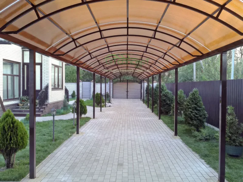 Арочный навес 3,4х27 метров, пгт. Боровая